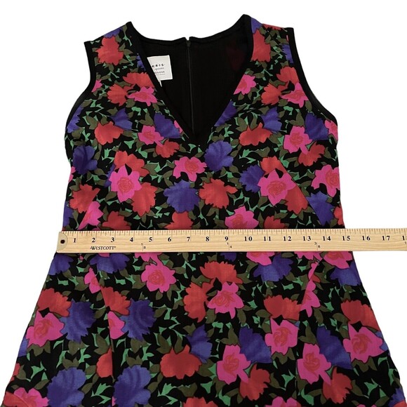 Akris Punto Colorful Wool Silk Floral Dress 6 Fit Flare Sleeveless Designer - Picture 10 of 16